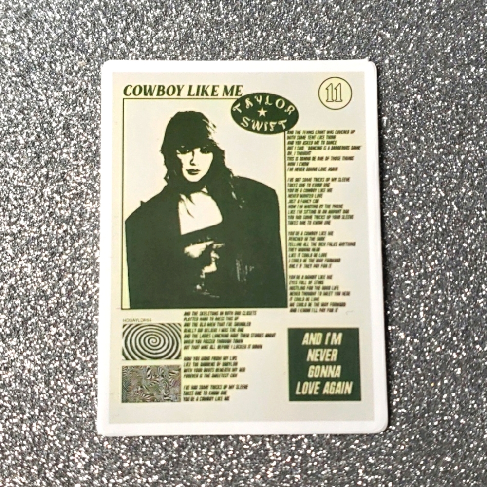 10/$10 Taylor Swift EVERMORE Waterproof Cowboy